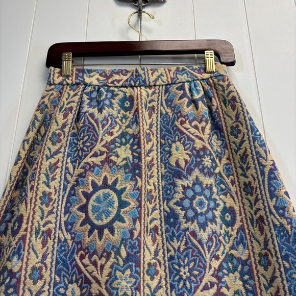 Vintage Patty Woodard Womens 60s 70s Boho Tapestry Button Up Skirt Size S Retro - Picture 7 of 7